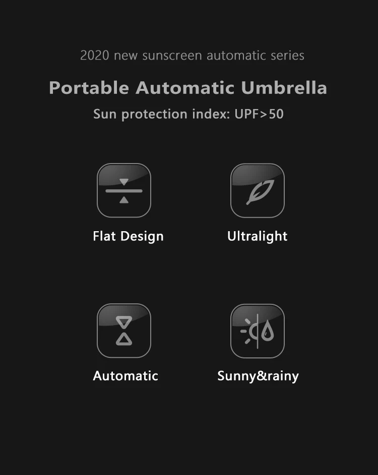 Xiaomi Flat Automatic Umbrella Rain Women Ultralight Travel Sun Umbrella Girls Anti UV Portable Folding Umbrellas 6 Ribs Parasol