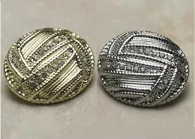 6pcs/Lot Size: 18x15.5mm/23x20mm Oval inlaid crystal Metal Buttons Fashion Button Women's Coat Handmade Sewing(SSA-3445)