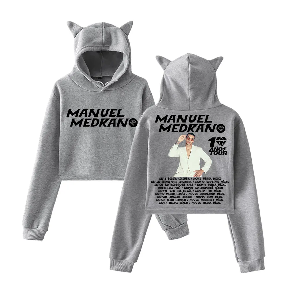 مانويل ميدرانو 10 أنوس جولة ميرش بلوفر أنيق أنثى آذان القط هوديي بلوزات طويلة الأكمام الملابس النسائية