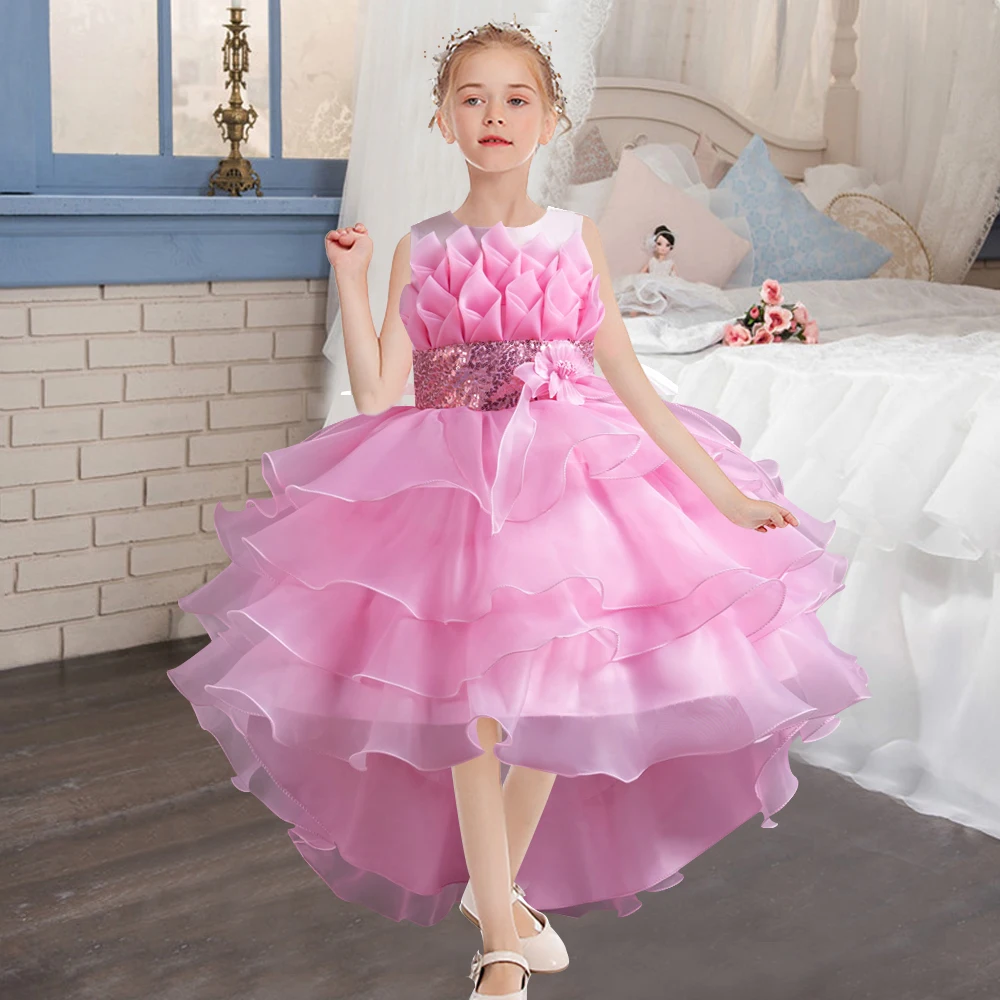 Flower Boy Cake Fluffy Design Girl Tail Fluffy Princess Dress Perfect for Party and Banquet Dresses Aged 4-12