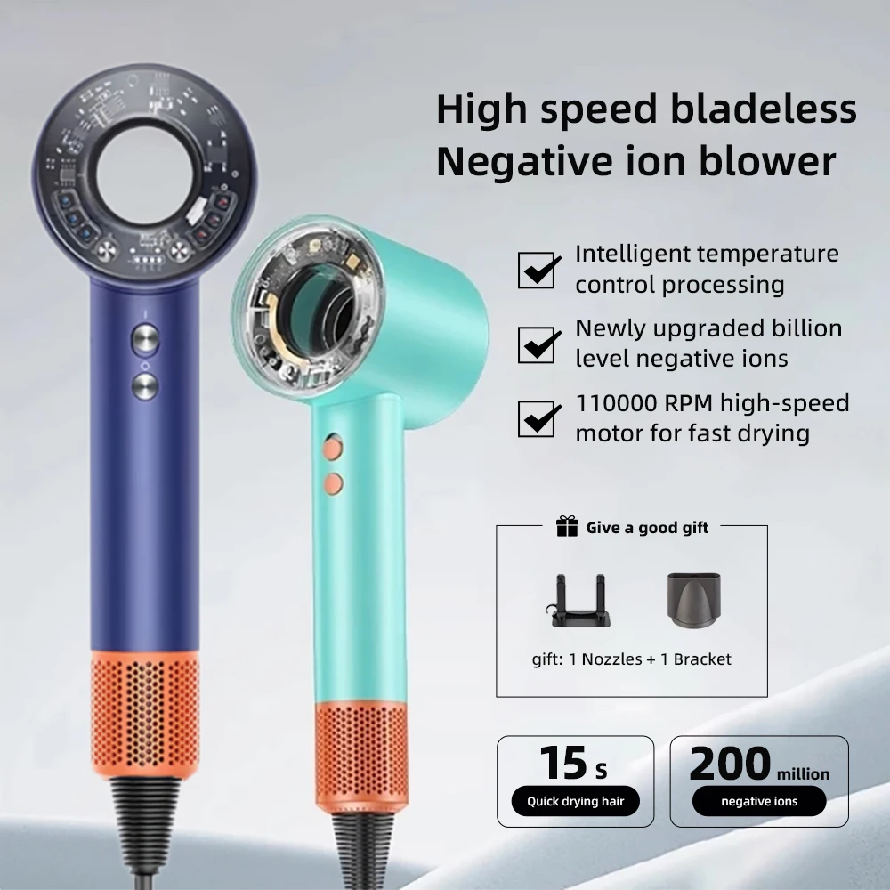 New high-speed hairdryer for home use with negative ion hair protection, high power quick-drying electric hairdryer