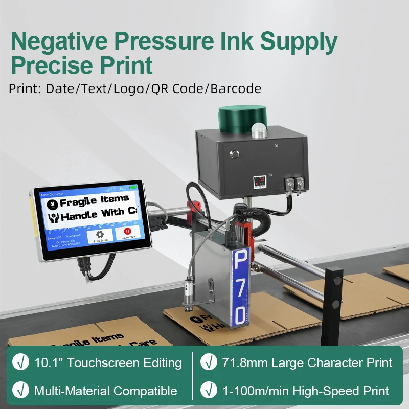 Large Character Carton Printing Online Thermal Inkjet Printer QR Code Batch Date Logo Expiry Date Production Line Inkjet Printer
