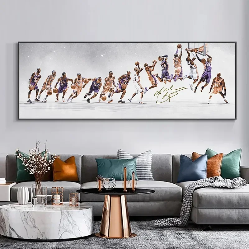 Modern Simple Wall Art, Large Size Basketball Star Players, HD Canvas Print Poster, Home Living Room Bedroom Decoration Painting