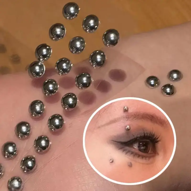Self Adhesive Fake Lip Eyebrow Stickers Non Piercing Nose Ring Stickers Belly Button Nails Reusable Body Earring Studs Stickers