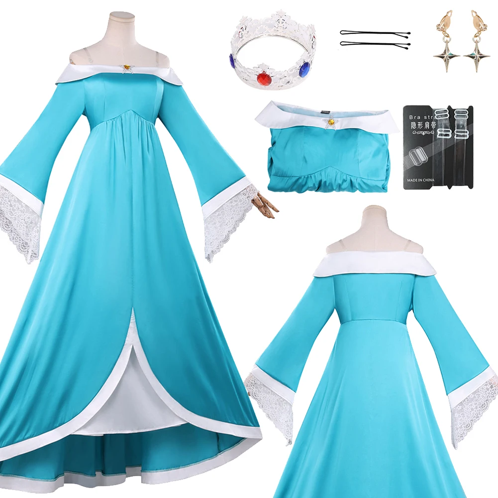 

Fantasia Anime Game Rosalina Cosplay Dress Crown 2026 Movie Women Disfraz Costume Female Fantasy Halloween Carnival Party Cloth
