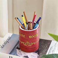 Simple Retro Book Pen Holder Desktop Desk Storage Box Pencil Display Cup High Capacity Stationery Box Office Accessories