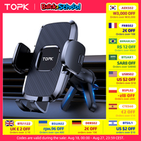 TOPK Car Phone Holder Air Vent Car Phone Mount Upgrade Hook Clip Gravity,Aluminum Car Cradle for iPhone 15 14 13 12 11 Pro Max