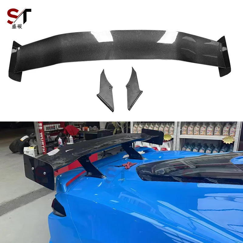 

Подходит для Chevrolet, Corvette C8, спойлер из углеродного волокна, кронштейн для модернизации хвоста, фиксированное ветровое крыло, объемное звук автомобиля