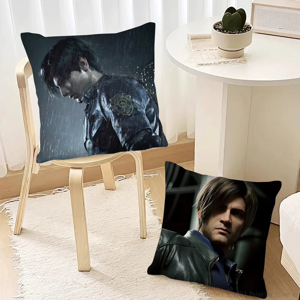 Leon Kennedy R-Resident E-Evil Pillow Case Fashion Square Pillowcase Bedroom Sofa Room Ins Decoration Leisure Cushion Cover