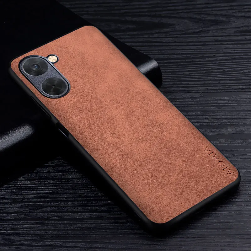 Premium PU Leather Phone Case for Realme 10 4G Scratch-Resistant Solid Color Cover for Realme 10 Pro Plus coque cape