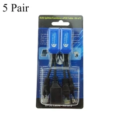 5 Pair RJ45 Passive PoE Adapter Kit - Ethernet Power Combiner & Splitter for uPOE Cables, IP Cameras, and Wireless Access Points