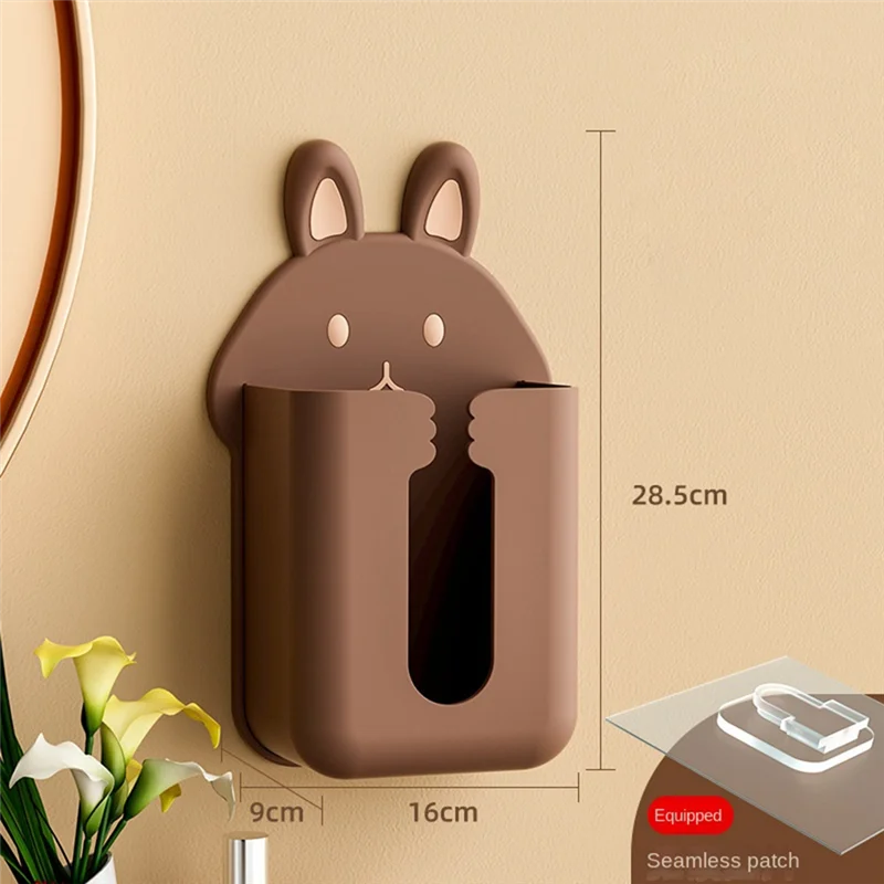 A Cartoon Tissue Box Holder Napkin Shelf Wall Mounted Mask Paper Storage Living Room Bathroom Restaurant Tissue Case Durable