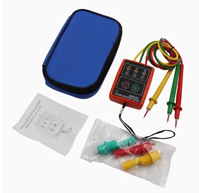 

SM852B 3 Phase Rotation Tester Digital 3 Phase Rotation Meter Portable and Wide Range for Electricity Testing AC 60~600V