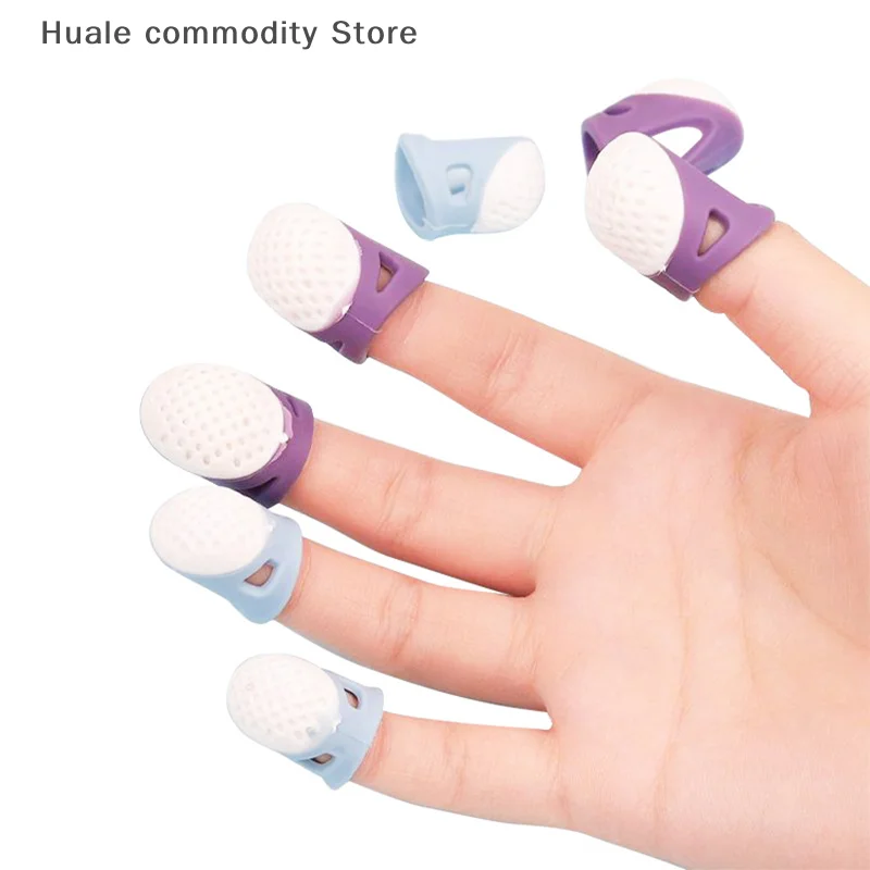 

2 Sizes Silicone Thimble Sewing Thimble Finger Protectors Thumb Guard Finger Protector for Sewing Knitting Quilting Poke