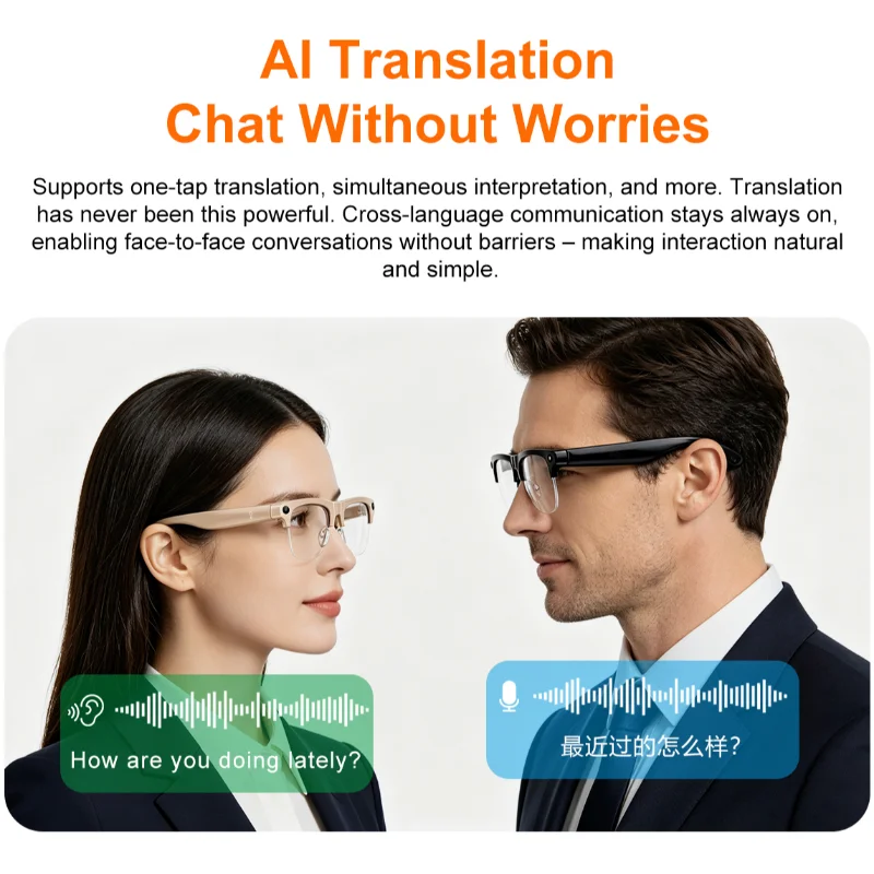 New Half Frame AI Shooting Smart Glasses 8K HD Cam Wireless Bluetooth Calling Translation Object Recognition Sunglasses New image 5