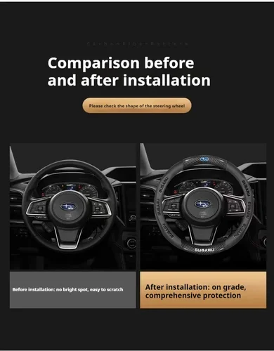 Imagen 2 del producto Subaru Brz WRX XV Ascent Forester Outback Impreza Legacy antideslizante fibra de carbono cuero ultrafino protector para volante acceso a coche