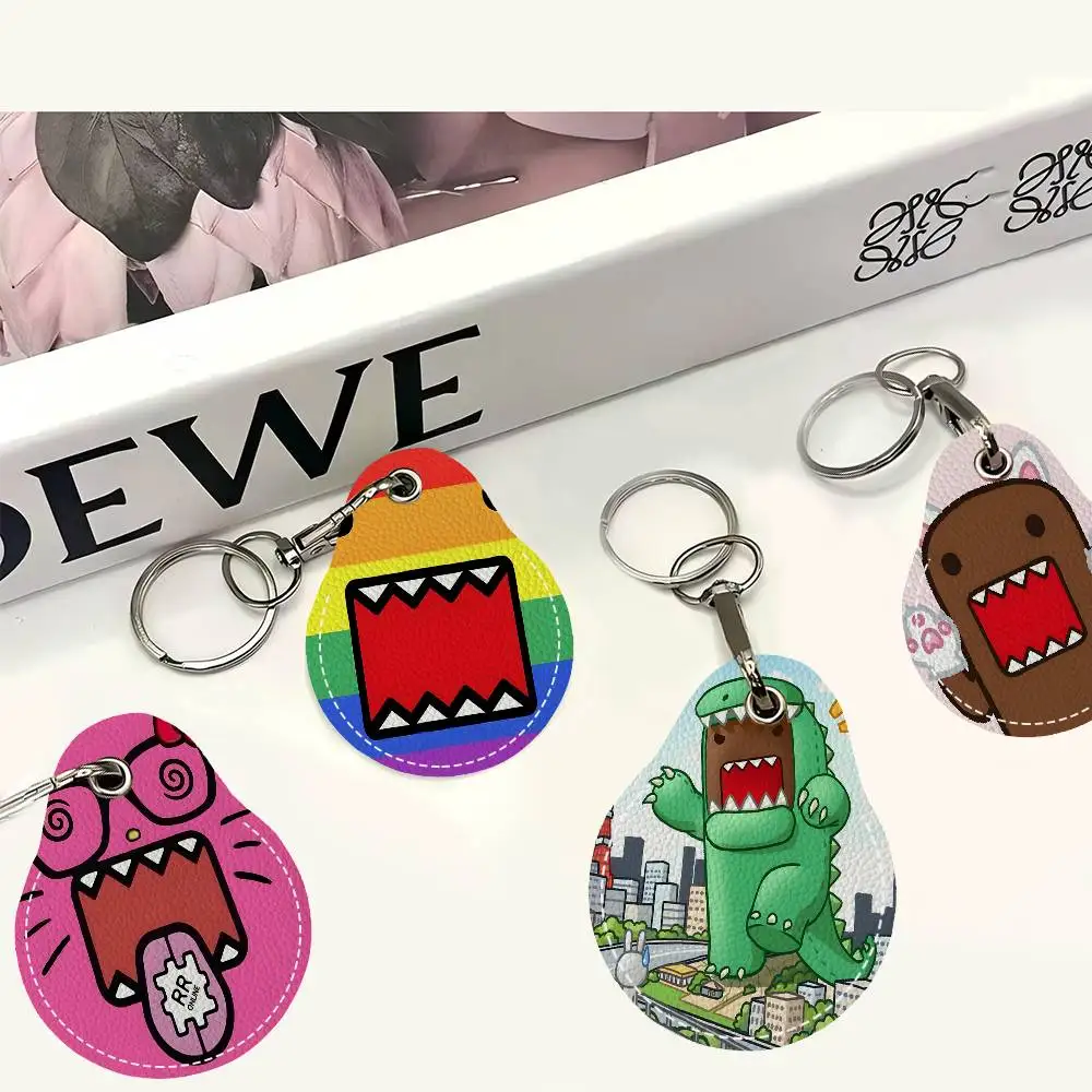 Cute D-Domo-KunS Round Keychains For Women PU Leather Blanks Key Rings Ideal For Holiday Gifts And Party Favors