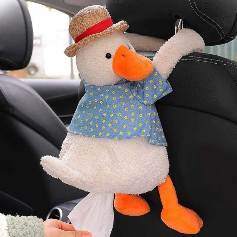 Creative Cartoon Car Tissue Case Storage Box Dispenser Cartoon Duck Butt Napkin Holder for Car Supplies Dropshipping