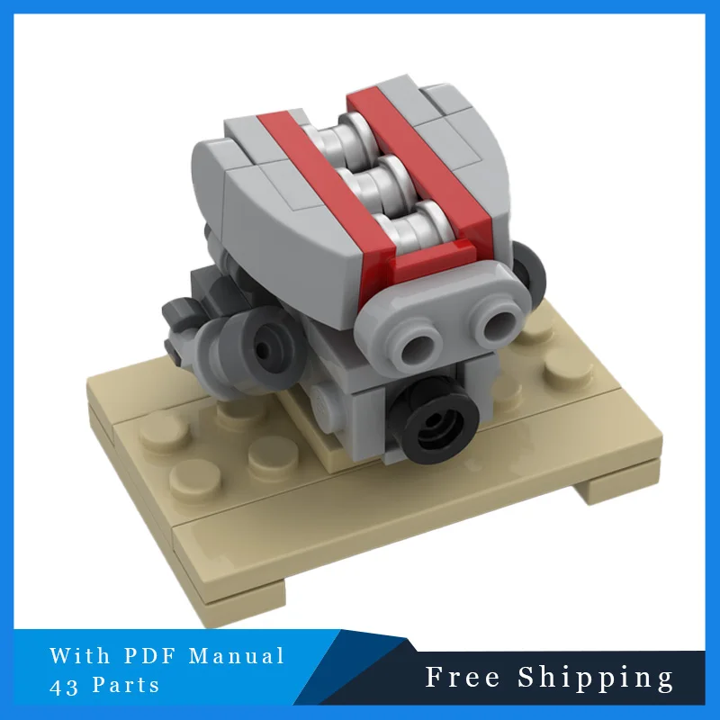 43 PCS MOC Creative Mini Engine Building Blocks Bricks Model Educational DIY Assembly Toys For Children Boys Birthday Gifts Set