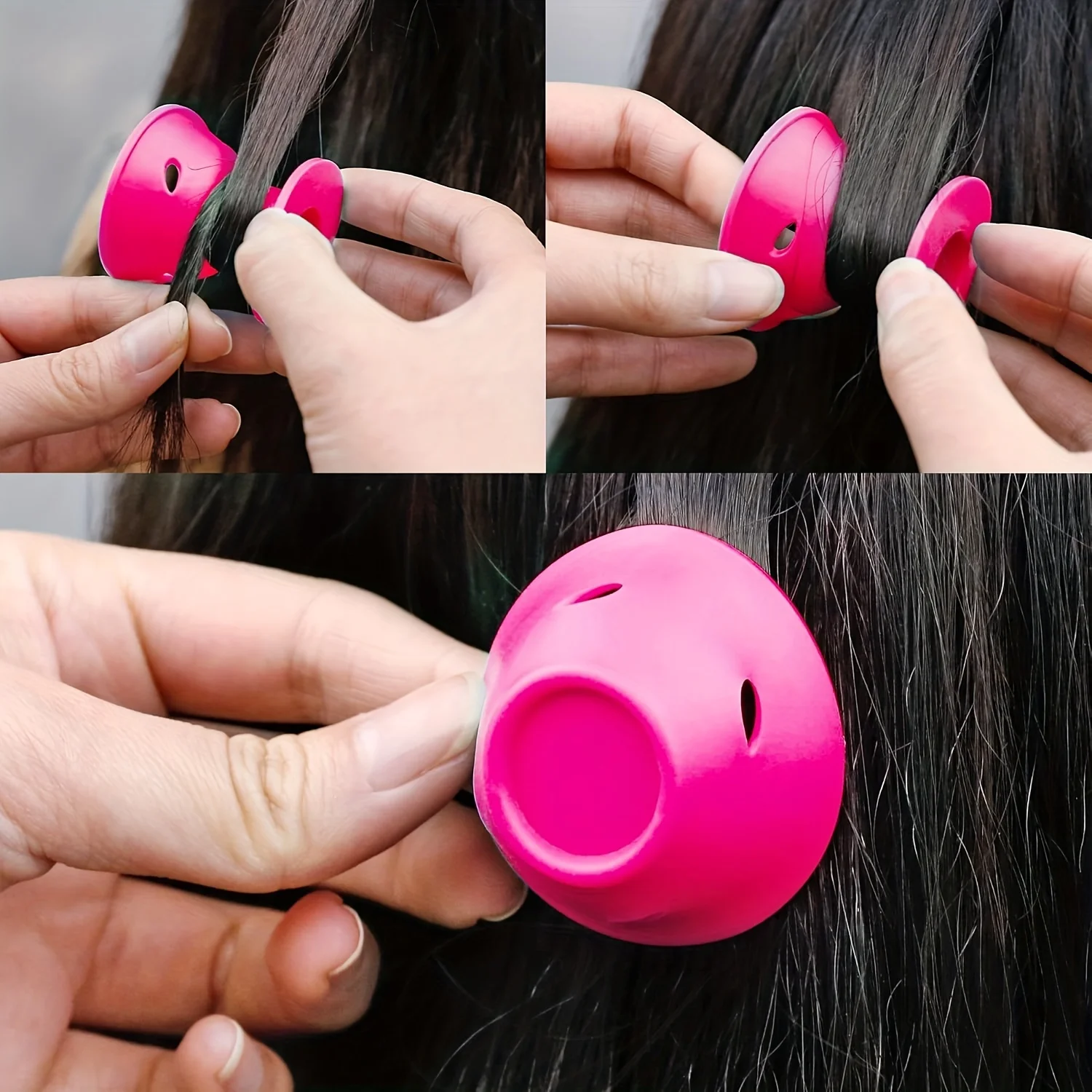 10-30pcs Hair Curlers Set Heatless Styling Tools for All Hair Types Easy DIY Perming Tools Silicone Bell Shaped Hairstyling Acce
