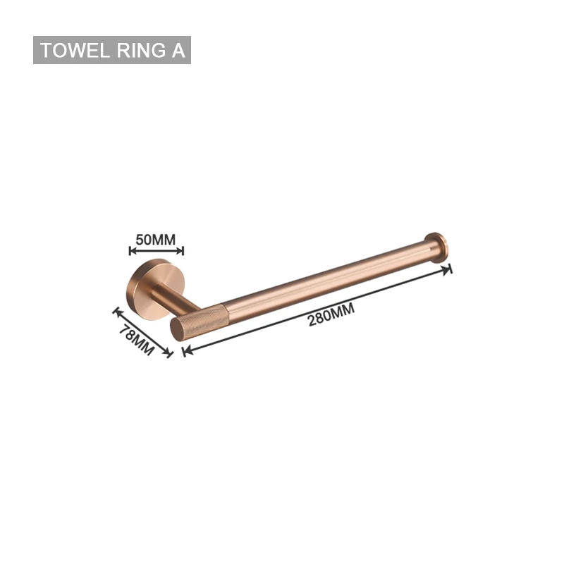 Geborsteld Rose Goud Roestvrij Staal Badkamer Hardware Set Handdoekenrek Kapstok Handdoekstang Toiletrolhouder Zeepbakje Accessoires