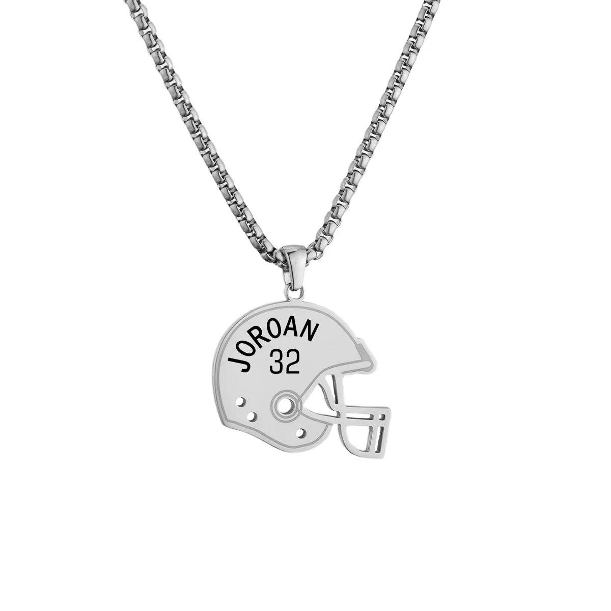 

Rugby Helmet Shape Custom Name Number Pendant Sports Necklace Stainless Steel Personalised Gifts for Man Boyfriend Gold Necklace