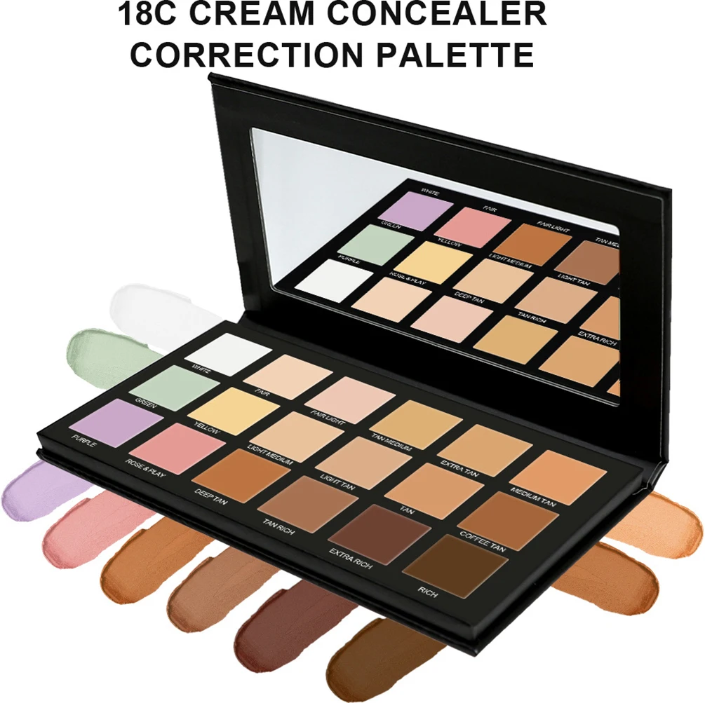 Paleta Korektorów 18 Kolorów Własne Logo Długotrwała Krycie Niedoskonałości Trądzik Wegańska Marka Prywatna Naturalny Pełne Krycie Makijaż Hurt