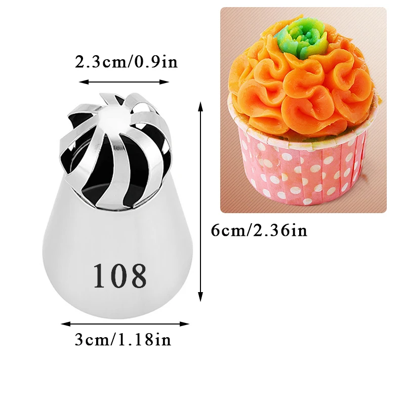 New Cupcake Stainless Steel Sphere Ball Shape Icing Piping Nozzles Pastry Cream Tips Flower Torch Pastry Tube Decoration Tools