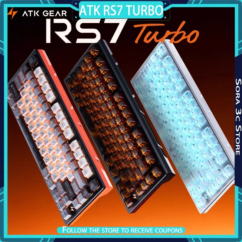 ATK RS7 Turbo Esports Magnetic Axis Keyboard 8k Low Latency Aluminum Positioning Plate Game Keyboard Computer Accessories