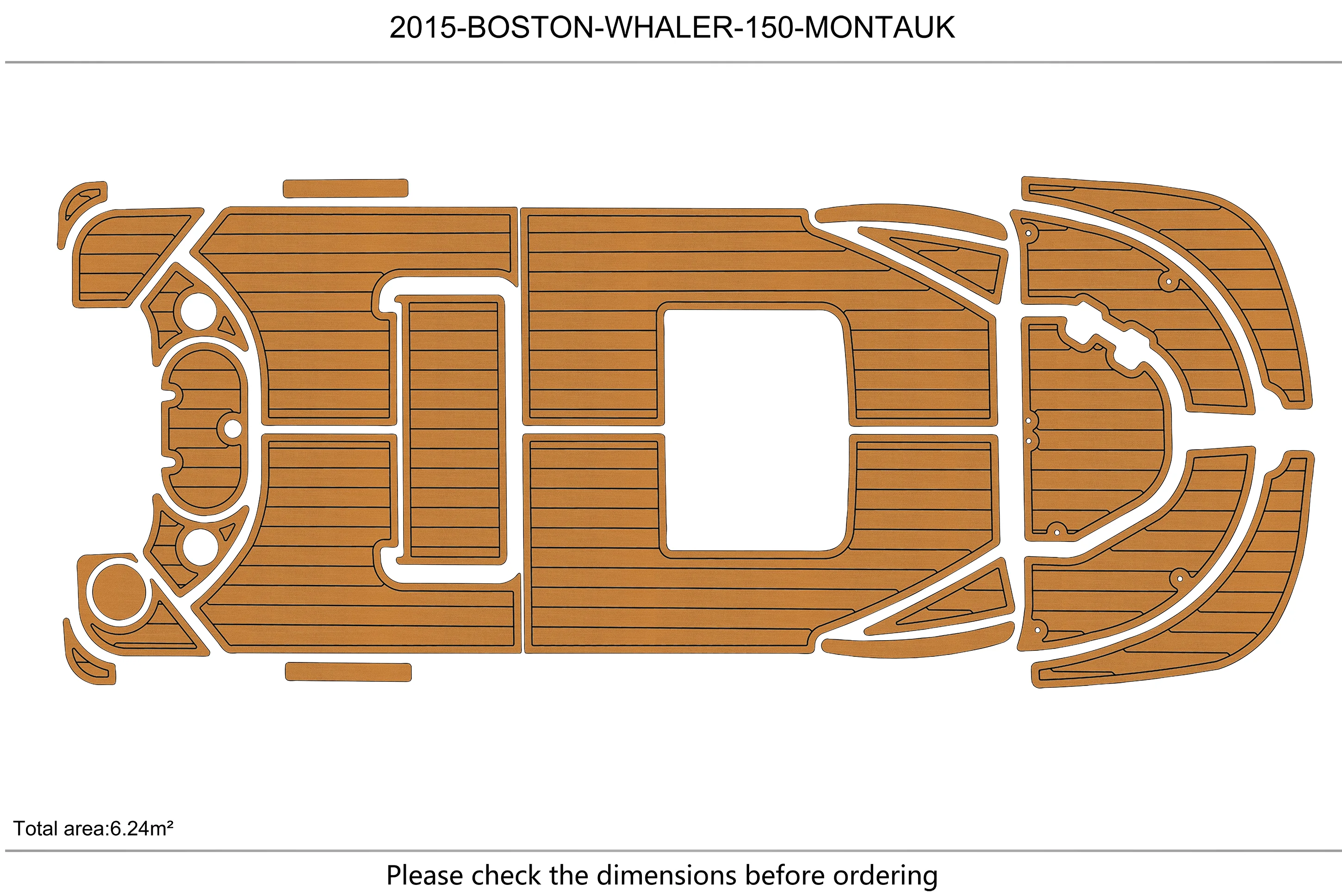 Eva foam Fuax teak seadek marine floor For 2010-2017 BOSTON WHALER 150 MONTAUK Cockpit Swim platform  1/4