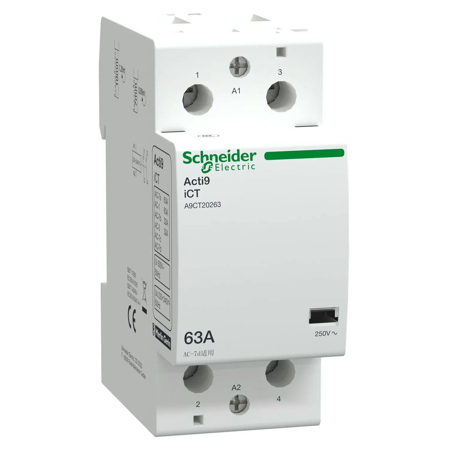 

A9CT20263 ACTI 9 iCT 2NO 220-240V 63A contactor
