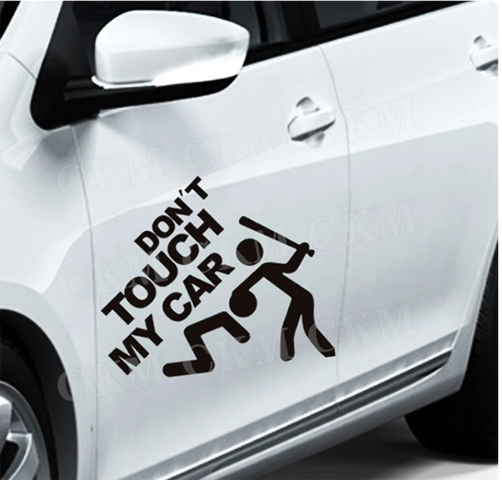 Don't Touch My Car Waterproof Reflective Car and Motorcycle Stickers Bumper Warning Sign Car Stickers Vinyl Decals Car Stickers