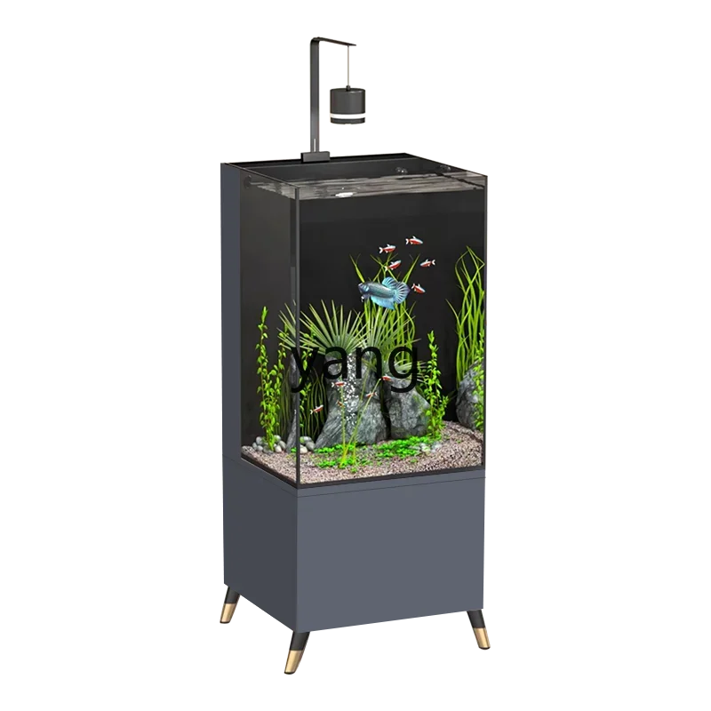 LH ultra-white glass vertical side few fish tank living room household floor aquarium free of water change