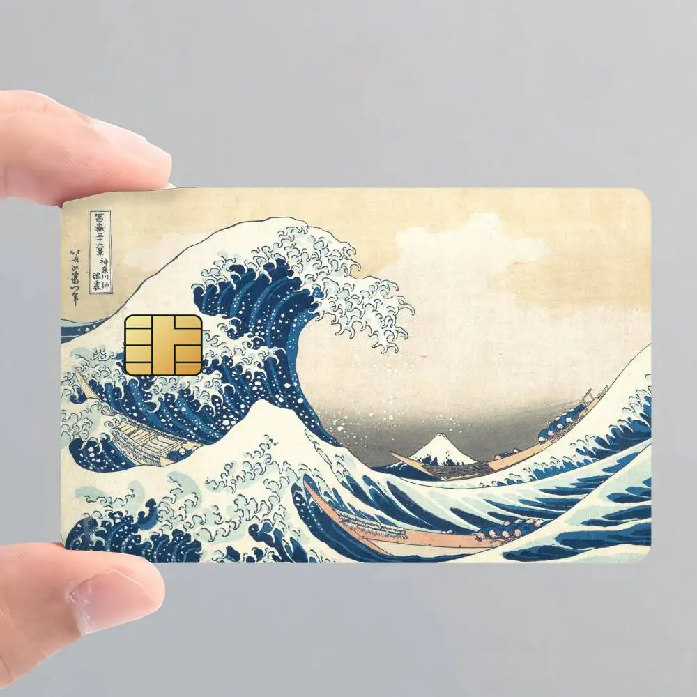 The Great Wave off Kanagawa Card Stickers for Bank Access Protective Waterproof Film Cover Sticker Surprise Gift