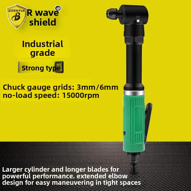 Wave Shield Extended Pneumatic Engraving and Grinding Machine L-Shaped Grinder 90-Degree Grinder Powerful Polishing Machine Bd-7200