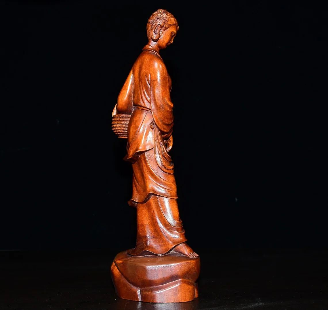 8 "مجموعة معبد التبت خشب البقس القديم الجمال الأربعة يانغ يوهوان ، تمثال امرأة جميلة لنموذج آلهة يانغ Guifei