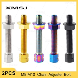 XMSJ Motorcycle Chain Adjuster Bolt Screw Rear Axle Titanium Alloy Motocross Swingarm Rear Axle M8 M10 Bolt Repair Kit Fastener