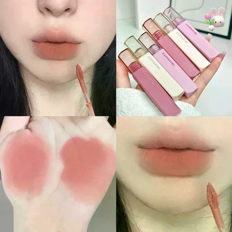 Silky Velvet Lip Gloss Matte Lip Mud Waterproof Non-Stick Cup Lip Glaze Smudge Proof Not Fade Liquid Lipstick Women Makeup