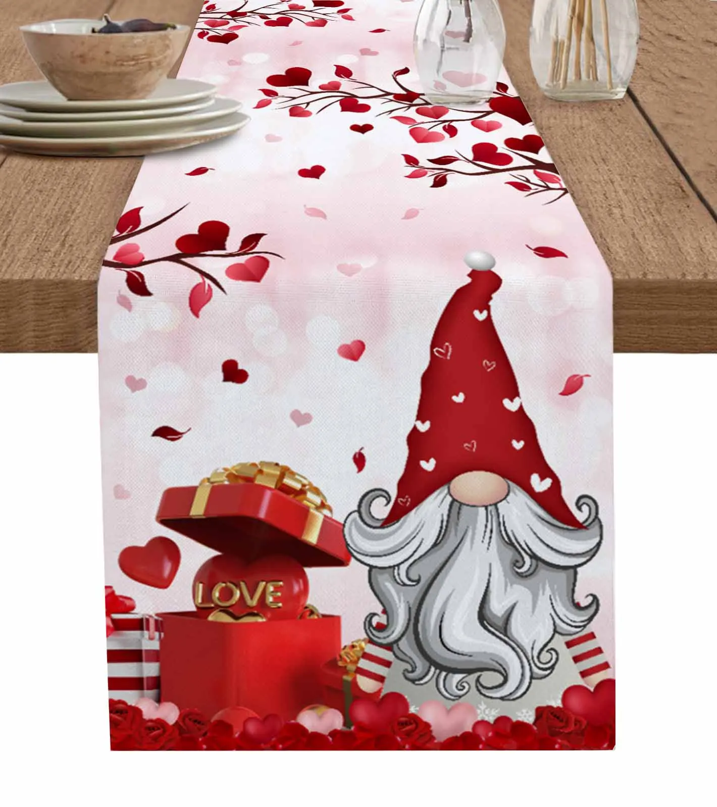 

Valentine'S Day Love Romantic Love Dwarf Gift Table Runner Kitchen Decoration Table Cover Wedding Tablecloth 4/6pcs Placemats