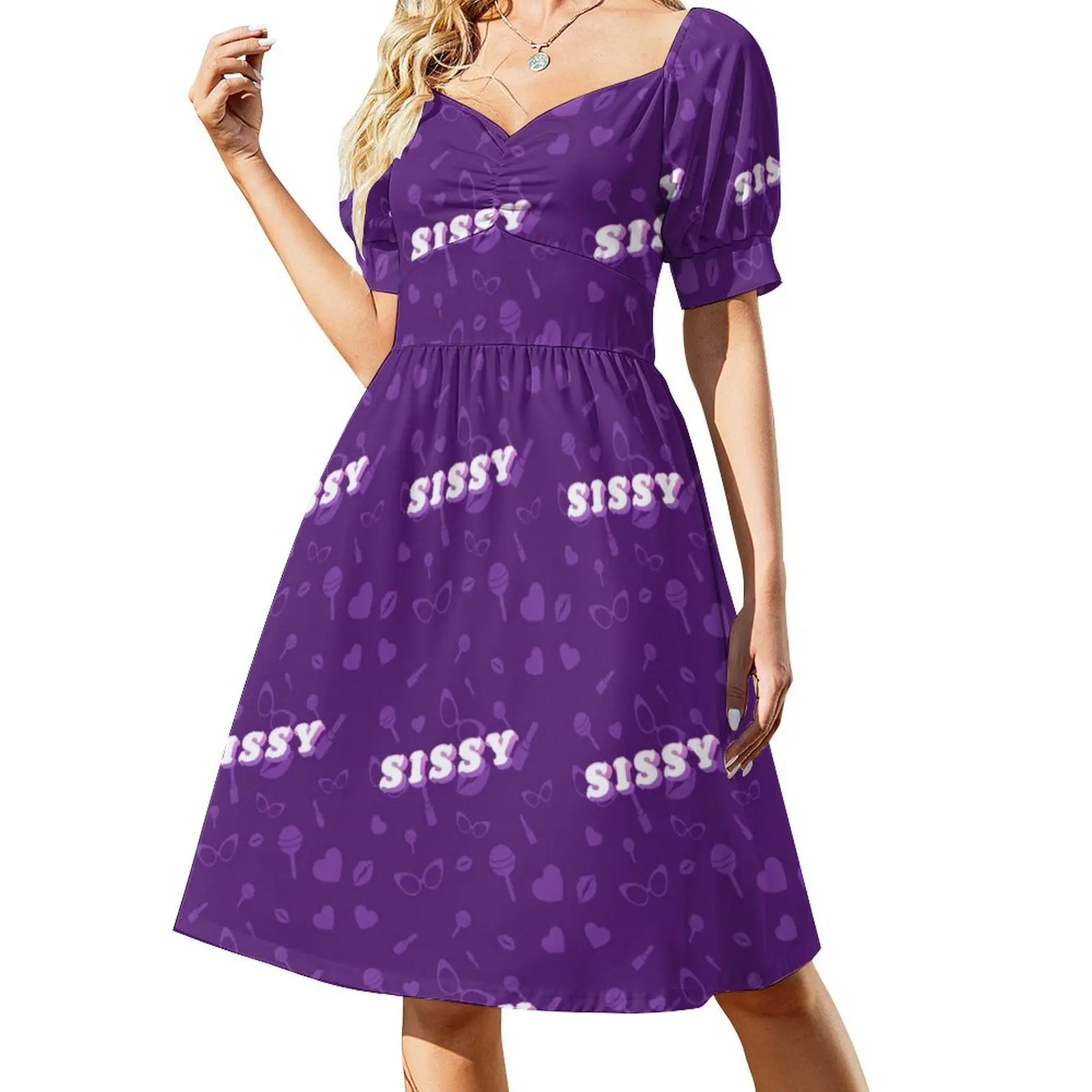 

Sissy - Purple Short-Sleeved Dress dresses ladies 2025 summer Woman clothes