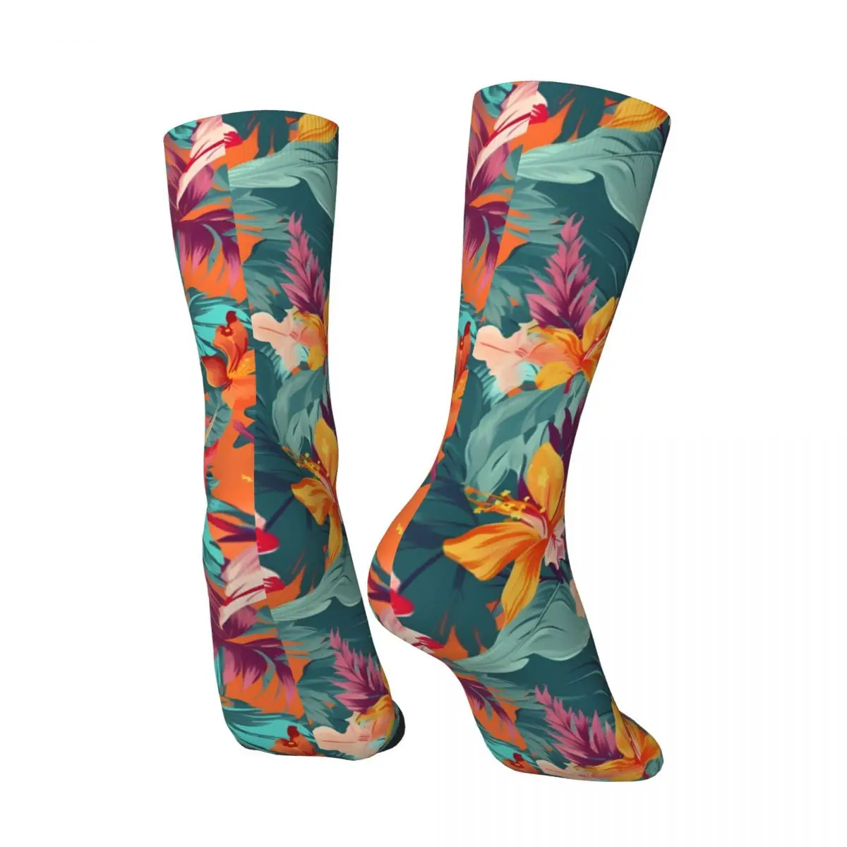 Crazy compression Tropical Flowers Sock for Men Harajuku Quality Pattern Crew Sock Casual