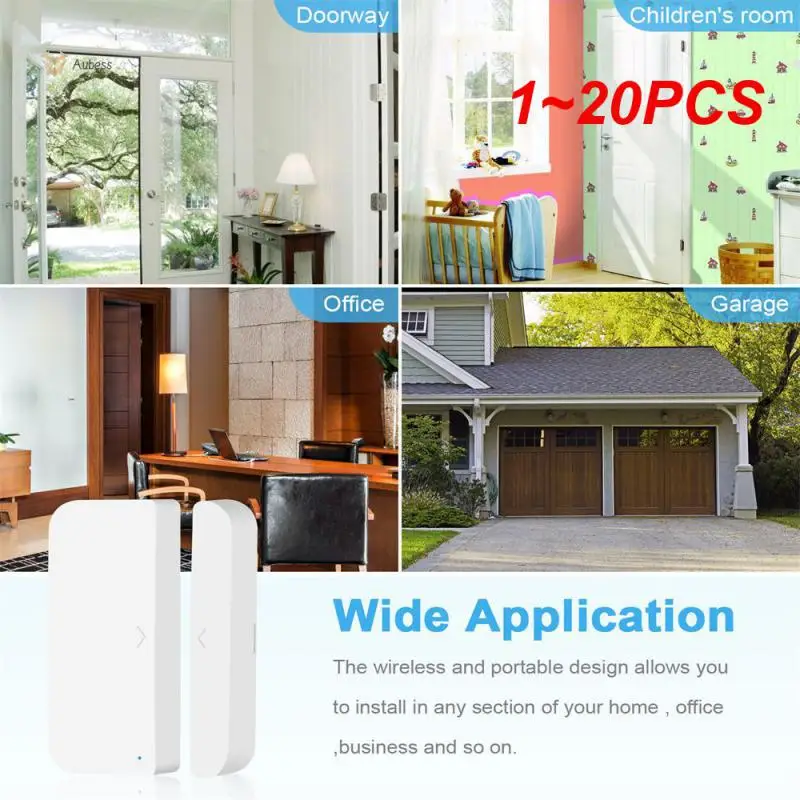 1~20PCS Smart Home Anti-theft Alarm Intelligent Sensor Burglar Alarm Wireless Advanced Technology Door Magnetic Sensor