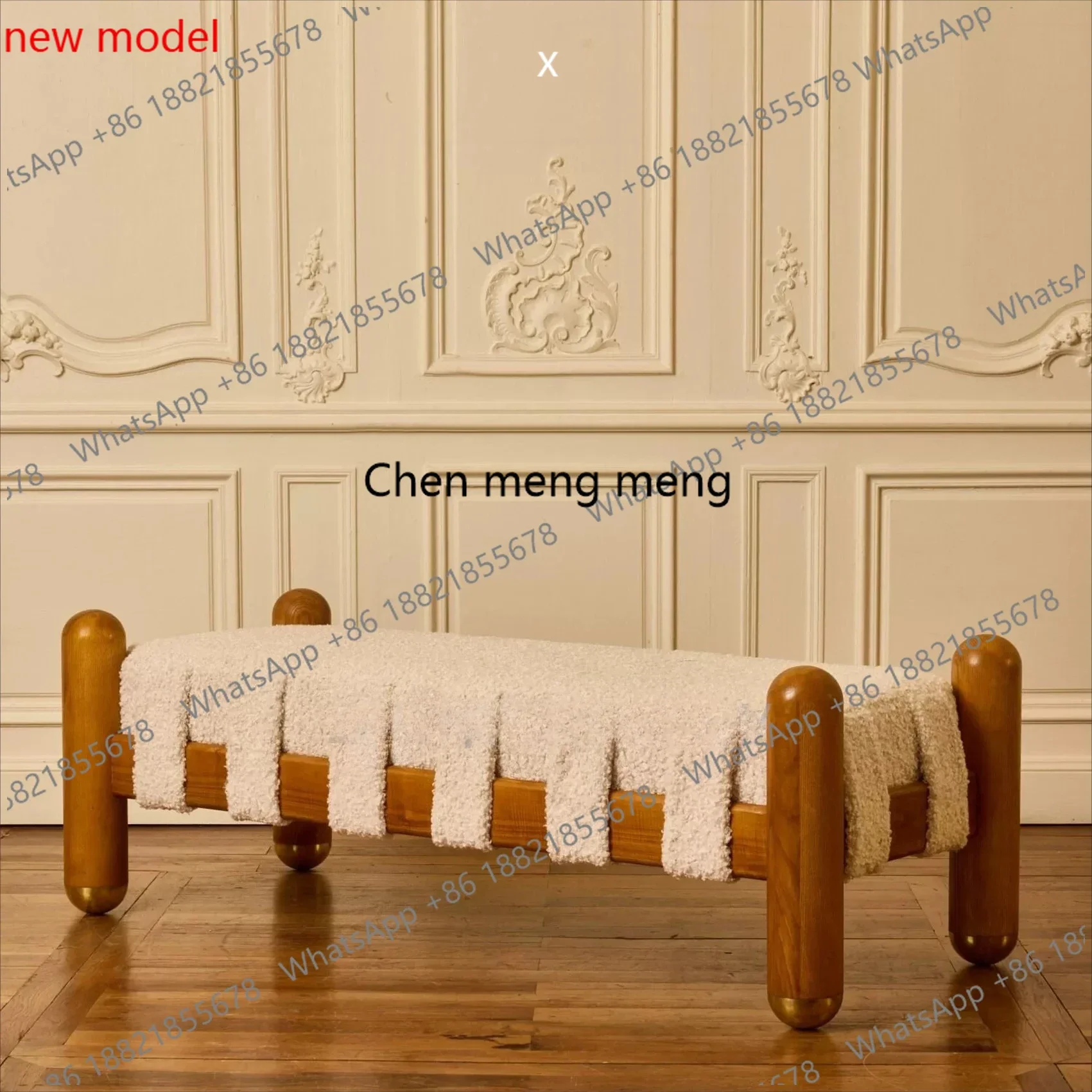 N138Light luxury solid wood creative bedside stool, living room sofa stool, cloakroom entrance shoe changing stoolf132