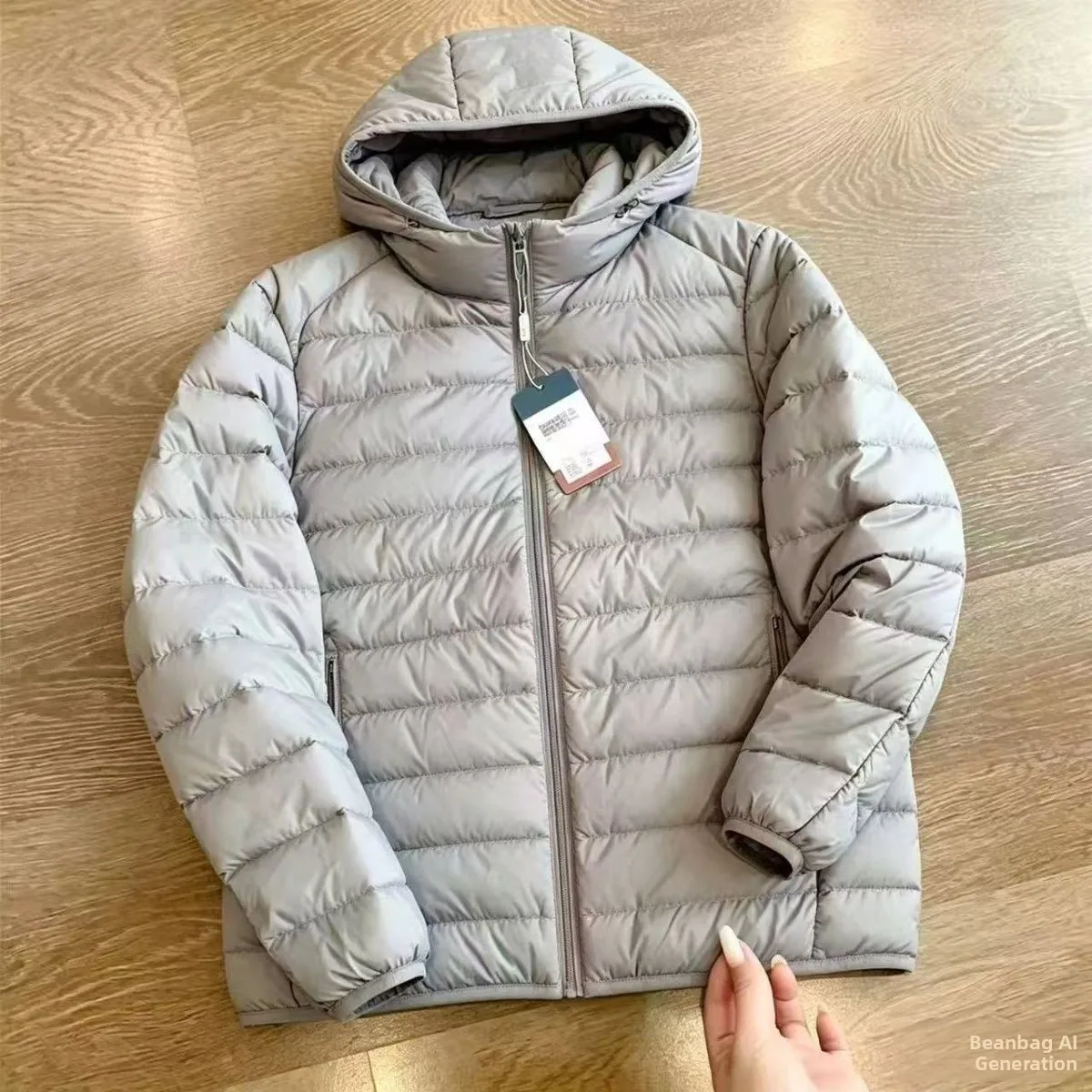 Men's Ultra-Light Warm Hooded Cotton Jacket Stand Collar Polyester Fiber Filling Casual Style Standard Fit Online Exclusive