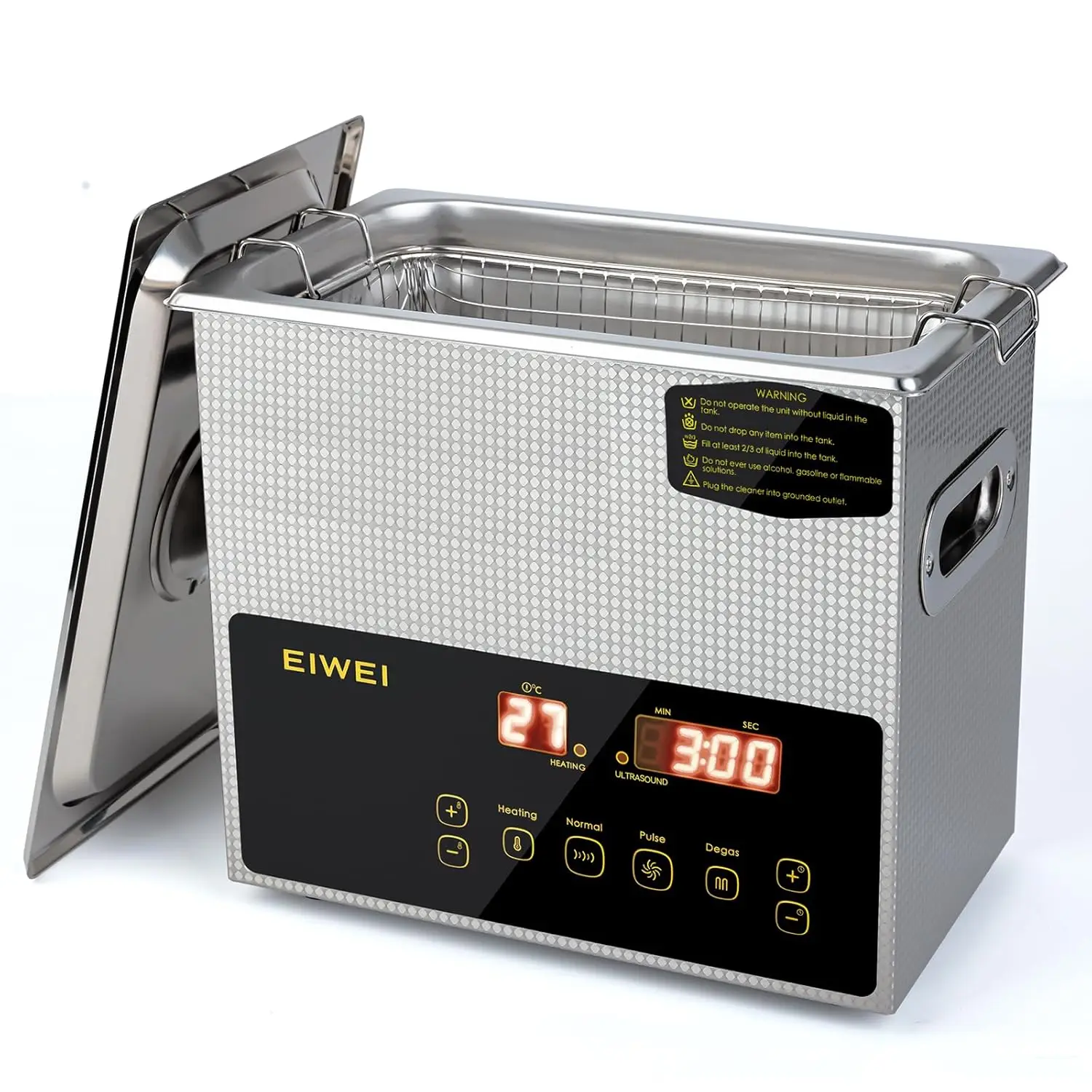 

3L Ultrasonic Cleaner Dual-Frequency Digital Stainless Steel with Heater Timer for Carburetor, Parts, Circuit Board, Glasses