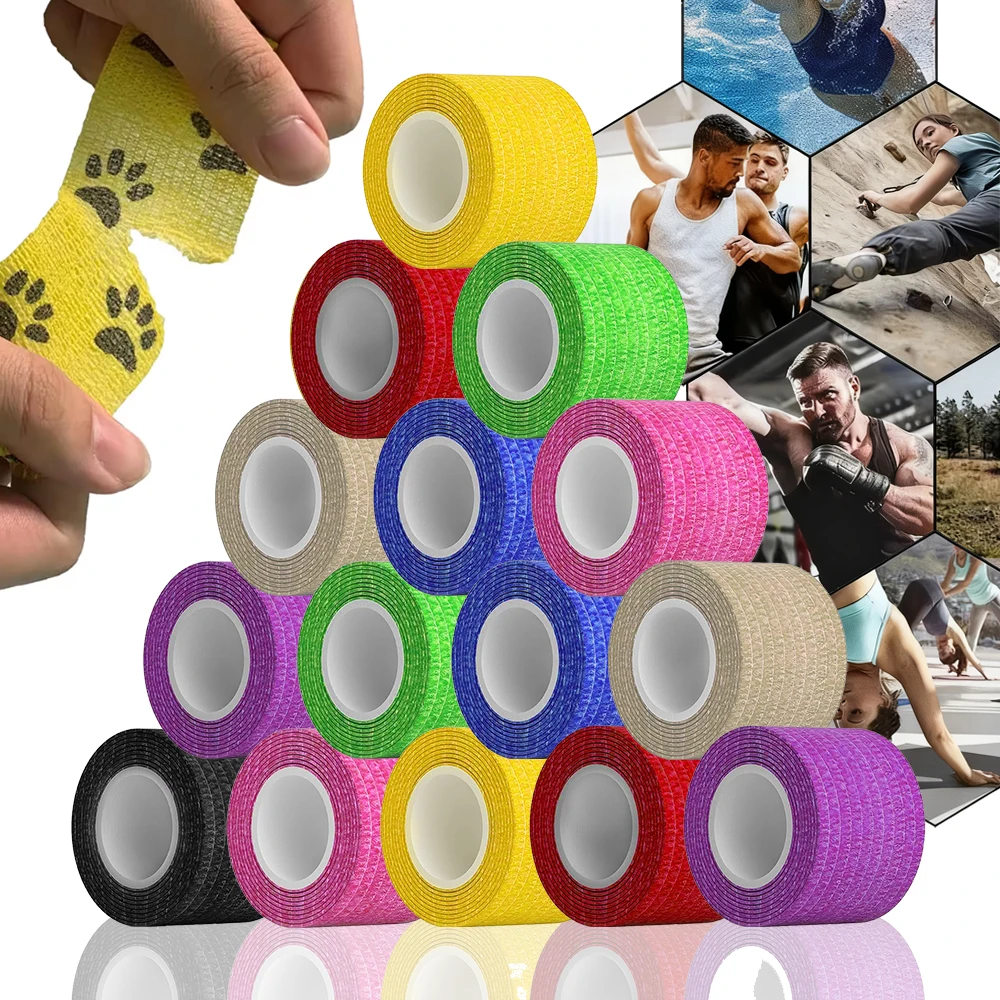 

Multicolor 3.8CM Tattoo Bandage Anti-slip Athletic Nonwoven Disposable Waterproof Self-adhesive Elastic Bandage Tattoo Supplies
