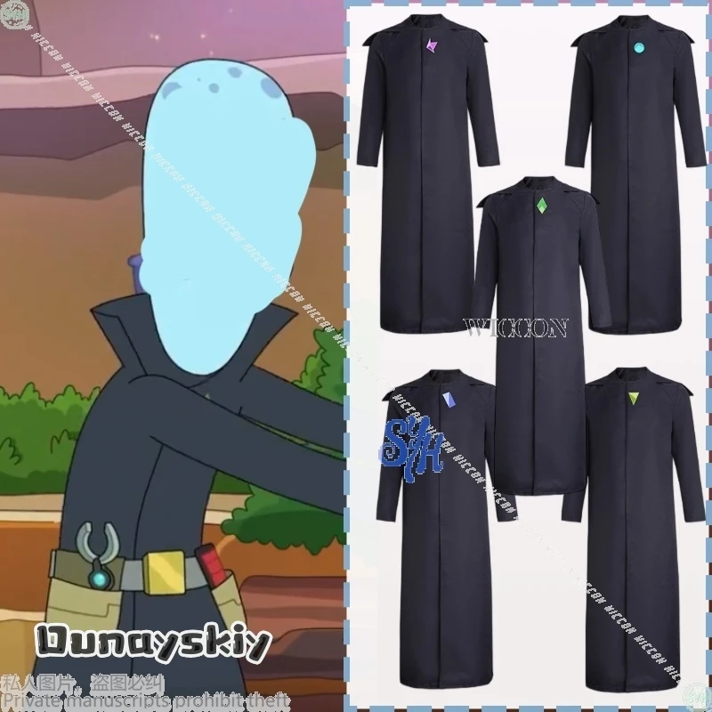 

cartoon character uniform Black magic wizard robe Five-colored props Halloween Christmas{Hemera}cosplay anime extraterrestrials