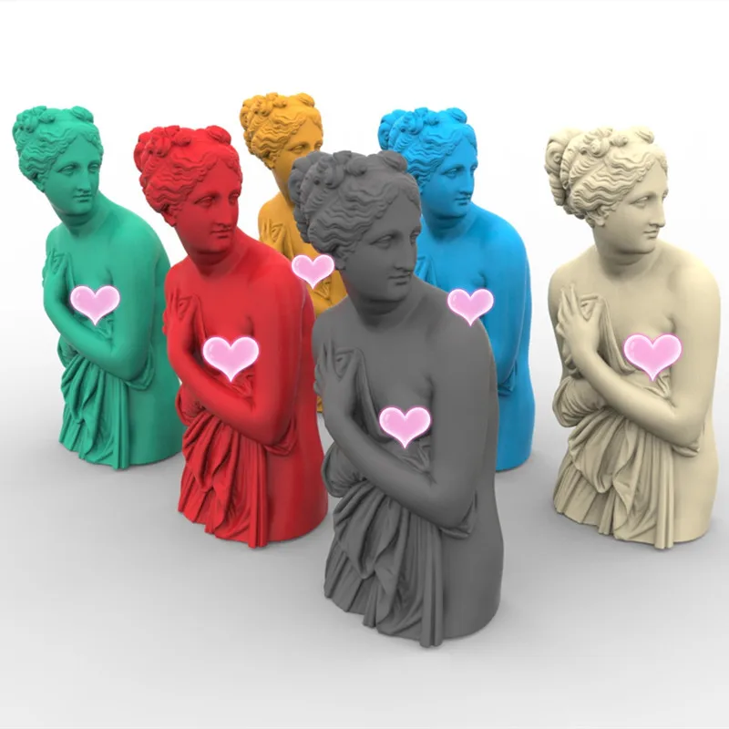

Large Nordic Greek Antique Goddess Statue Candle Silicone Mold Stripping Woman Epoxy Silicone Mold Home Decor Crafts clay mold
