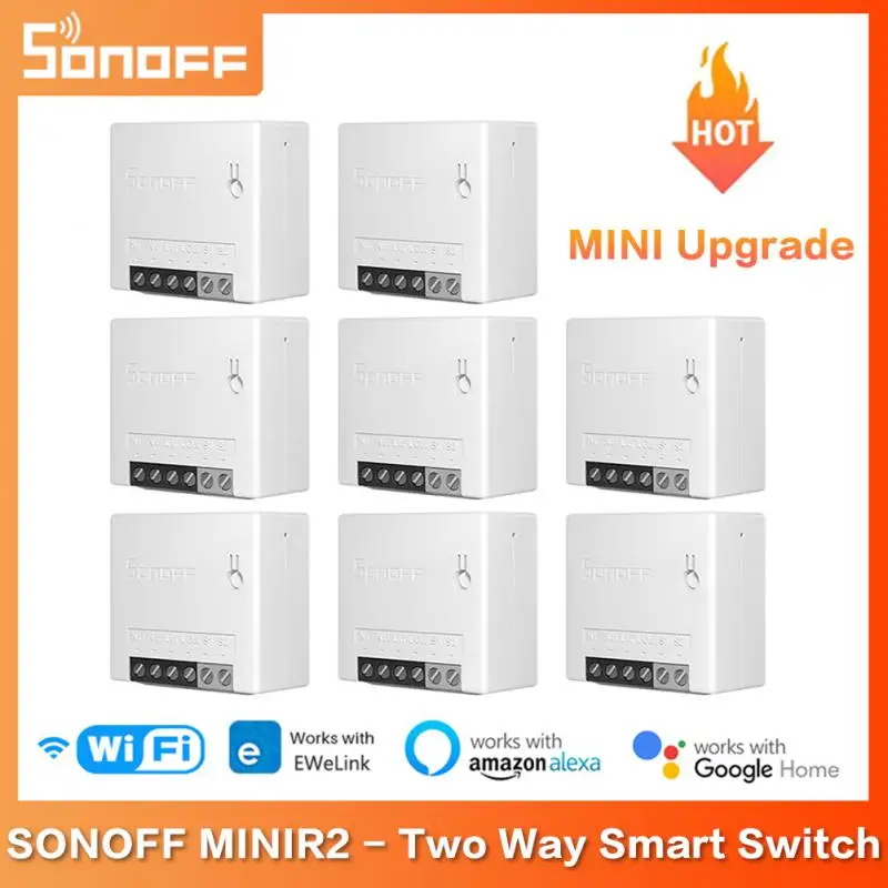 

SONOFF MINIR2 Wi-Fi переключатель DIY Mini R2 двухсторонние модули EWeLink APP беспроводной пульт дистанционного управления работает с Alexa Alice Echo Google Home