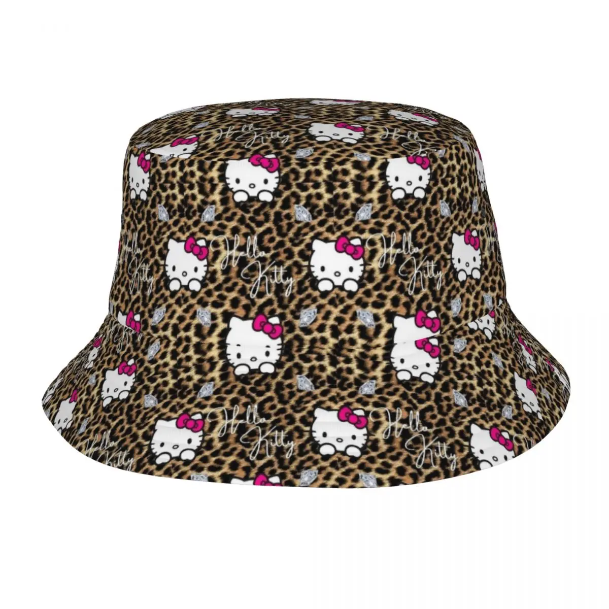 

Unisex Hello Kitty Cat Animal Bucket Hat Breathable Fisherman Hats Summer Retro Vacation Caps Hip Hop Custom DIY Sun Hat